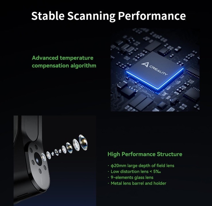 Creality CR-Scan Raptor 3D Scanner for 3D Printing, 60fps Fast Full-Color Scanni