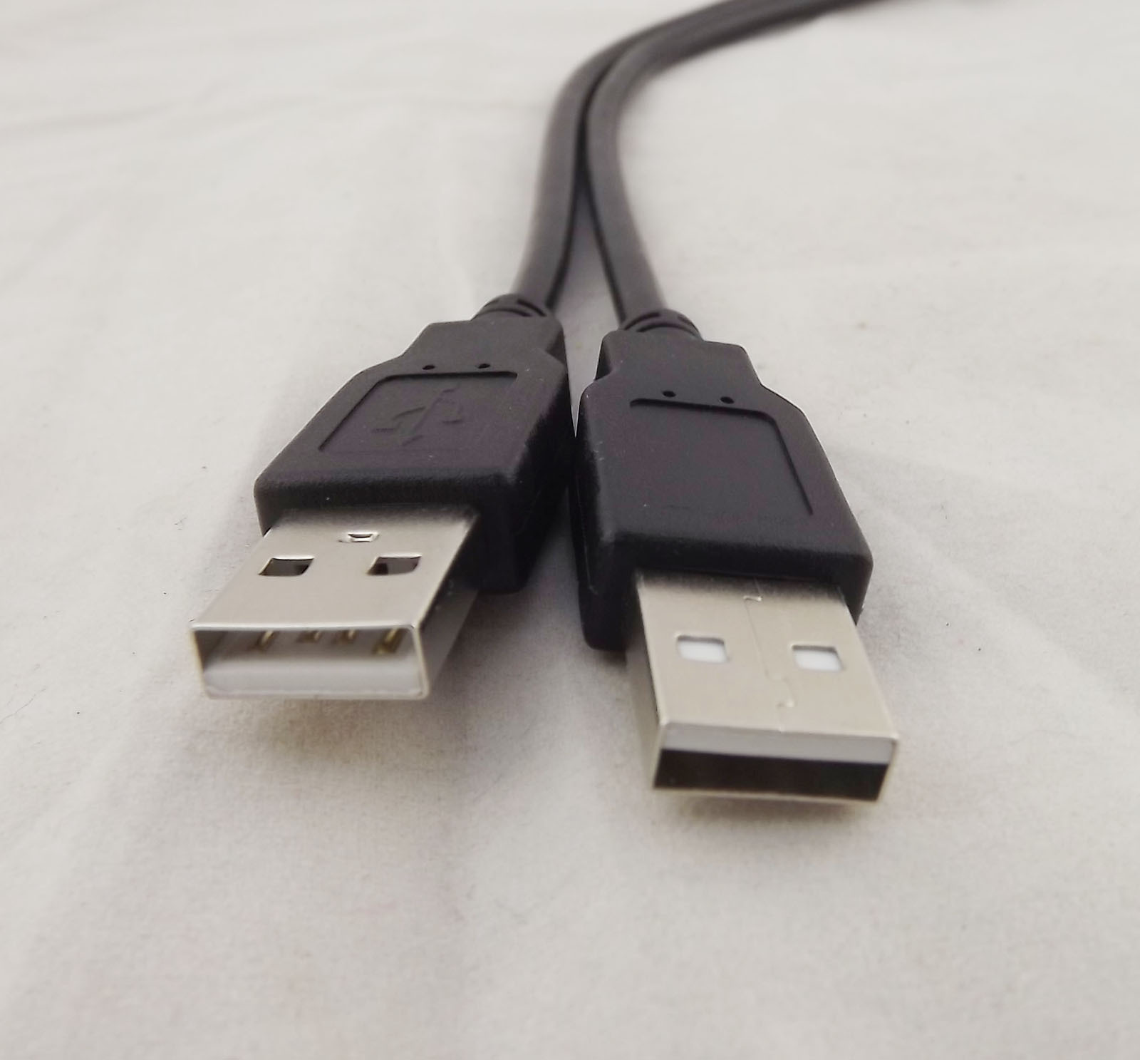 1x 25cm Dual USB 2.0 A Female Socket Panel Mount To 2 USB A Male Extension Cable
