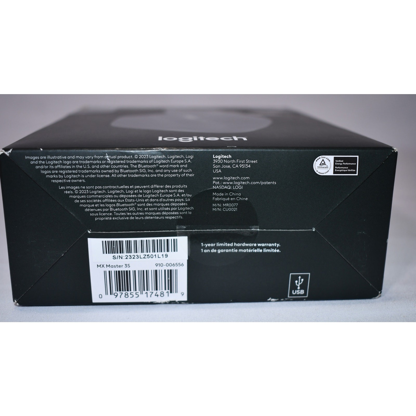 Logitech MX Master 3S Wireless Laser Mouse (USB-A, Black) with Dongle 0925!!!