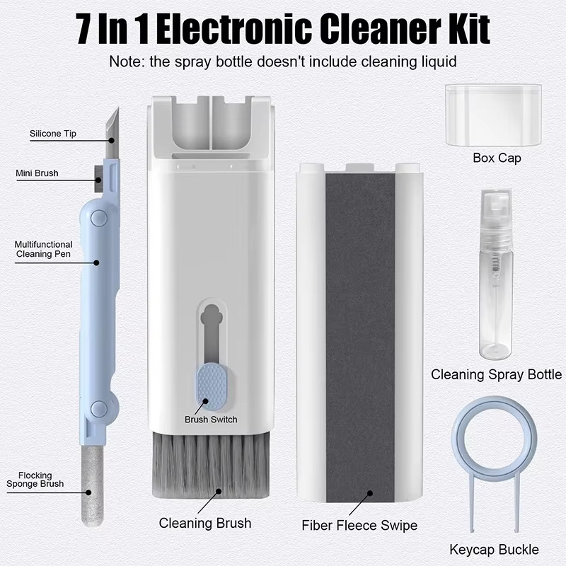 7 in 1 Keyboard Cleaning Kit Screen Brush Earphone Cleaner Dust Tool Laptop