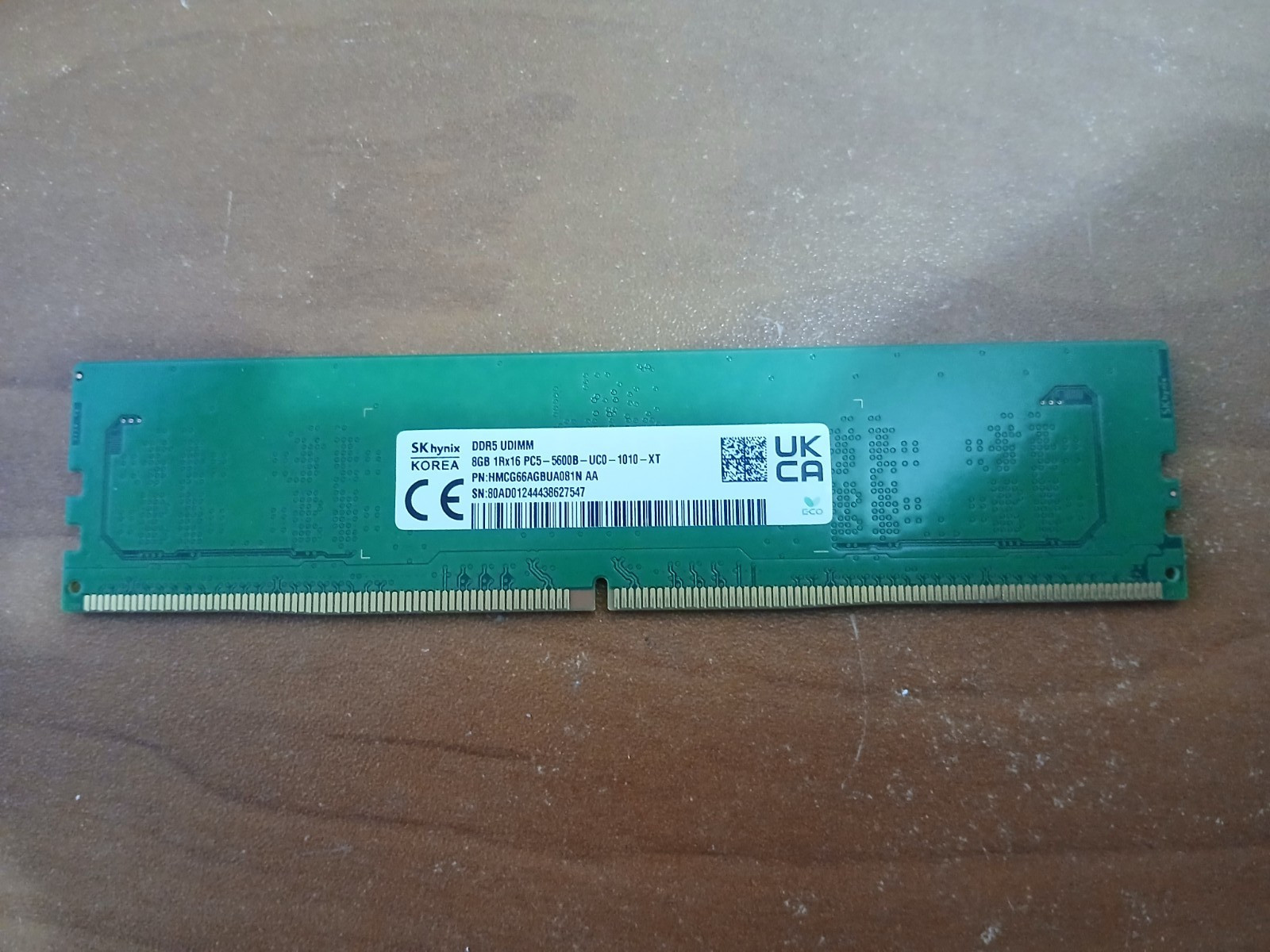 1x8GB SK hynix DDR5-5600B PC5-5600 Desktop RAM PC UDIMM (HMCG66AGBUA081N)