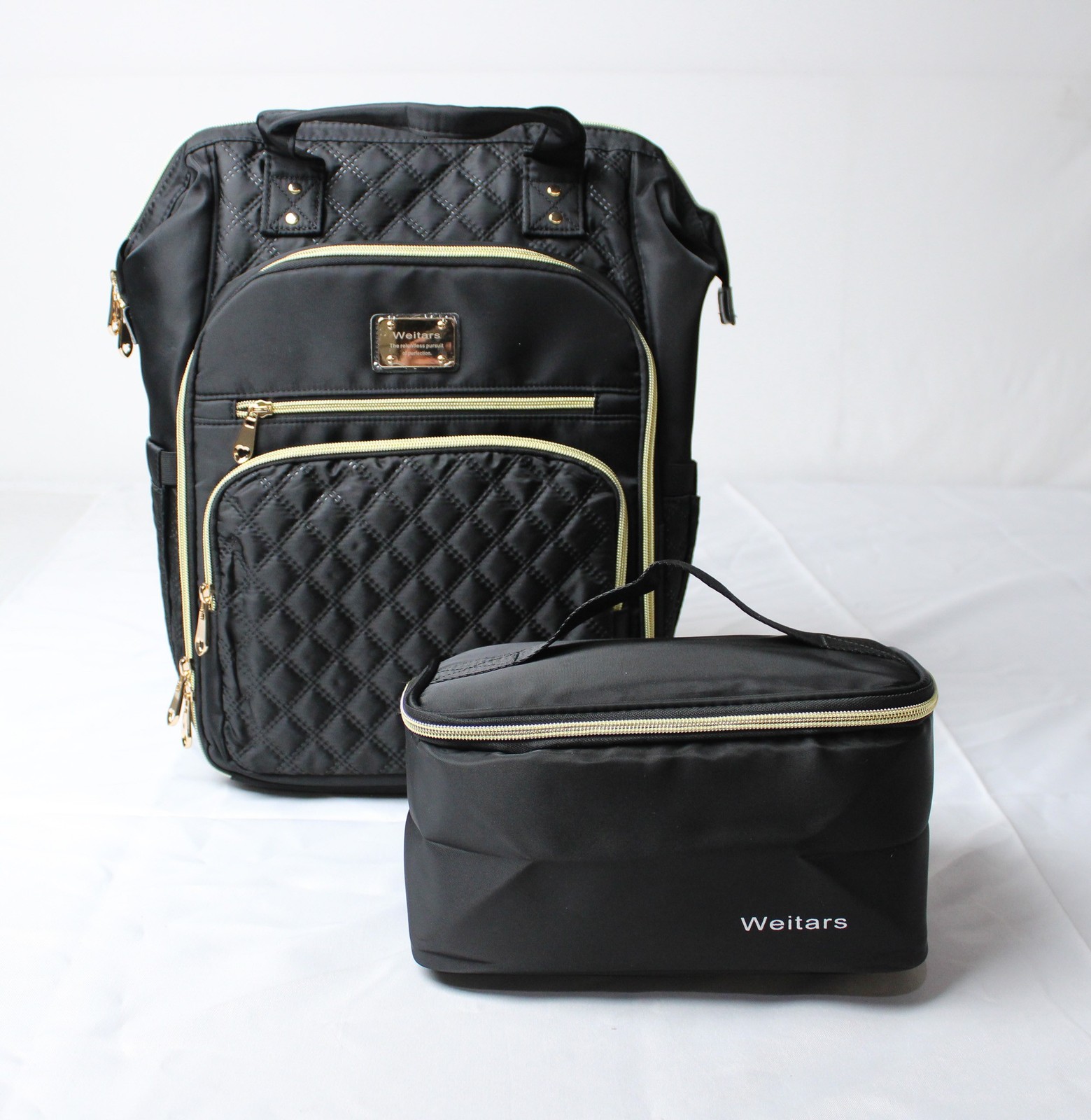 Weitars Women’s Work Laptop Backpack & Lunch Tote Set BE5 Black One Size
