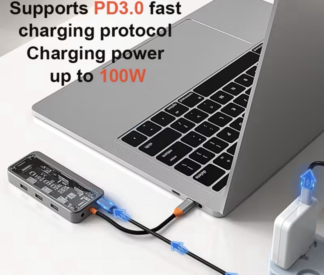 USB-C Hub with 4K HDTV And VGA Display, Featuring High-Speed USB And USB-C