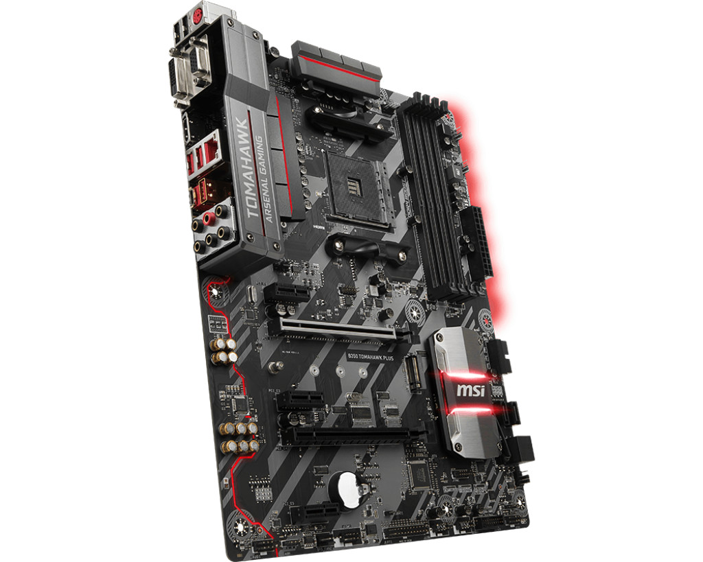 100% Tested FOR MSI B350 TOMAHAWK PLUS AM4 Motherboard 64GB DDR4 VGA+DVI