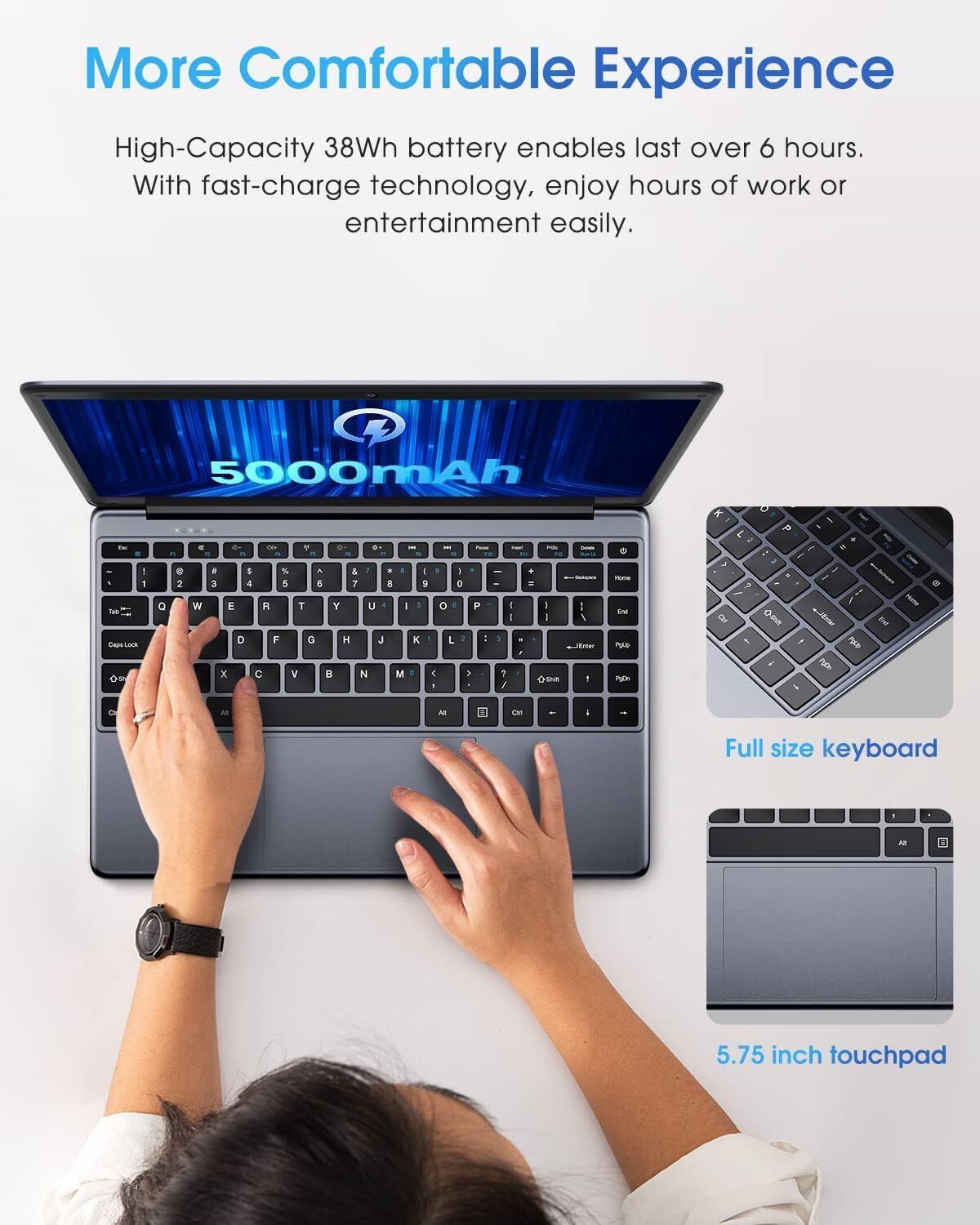 CHUWI HeroBook Pro 14.1 Intel Celeron N4020 Windows 11 Laptop 256GB SSD 8GB RAM