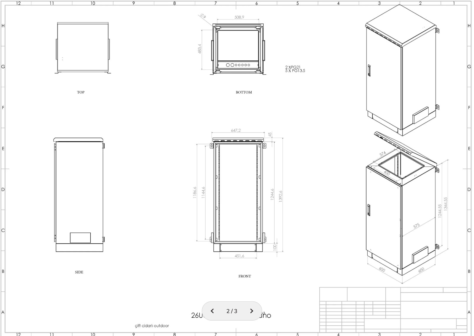 7U-12U Floor Standing Outdoor Network Cabinet – Single Wall, Weatherproof & IP55