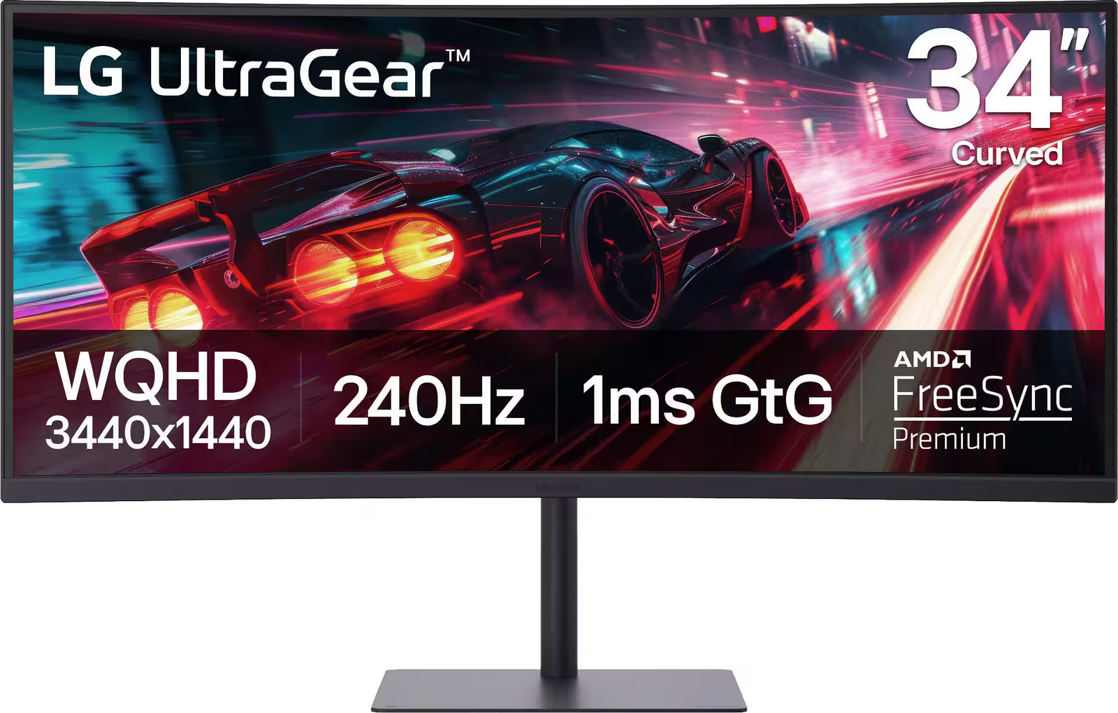 LG – UltraGear 34″ Curved WQHD 240Hz FreeSync Premium Gaming Monitor with Dis…