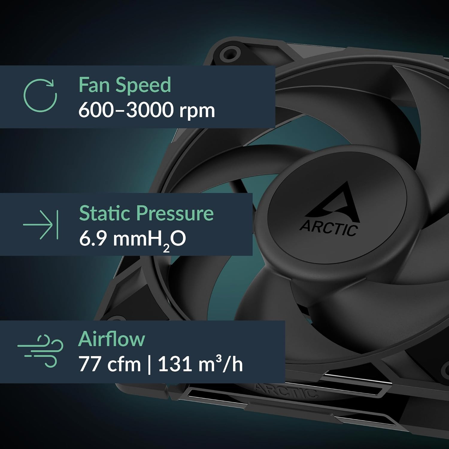 P12 Pro PST – 5 Pack – Powerful Premium Fan, 120 Mm PWM Fan with Y-Cable Splitte
