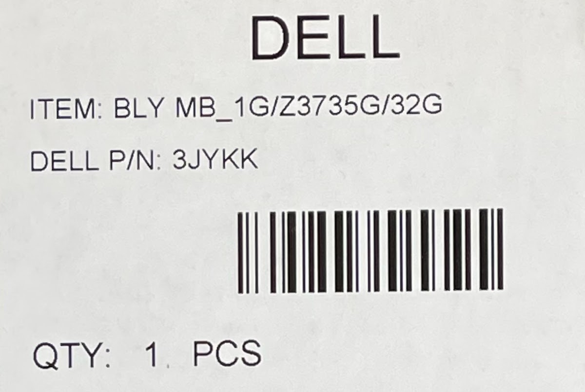 Dell Venue 8 Pro 3845 Tablet Motherboard / Intel Z3735 @ 1.33GHz / 3JYKK / V34R5