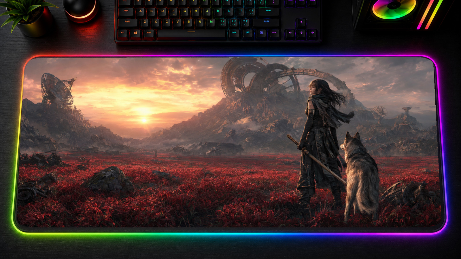 Beast of Reincarnation RGB XXL Gaming Mouse Pad Emma Koo Desk Mat