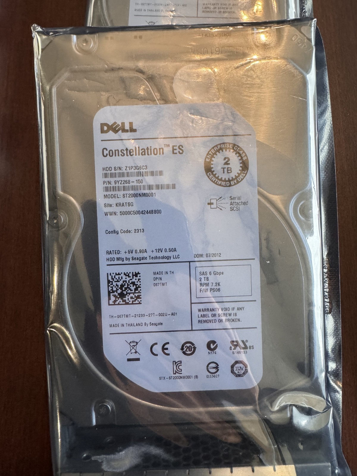 Seagate Constellation ST2000NM0001 2TB 7.2K RPM 6Gb/s 3.5″ SAS Hard Drive
