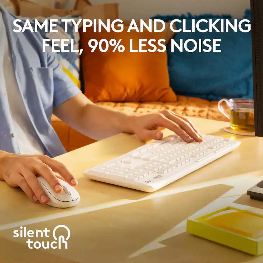 Logitech – MK295 Full-size Wireless Keyboard & Mouse Combo – White (920-009783)