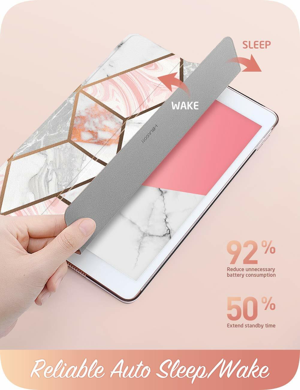 For iPad 10.2″ iPad 7th/8th/9th Gen i-Blason Trifold Stand Case Translucent Back