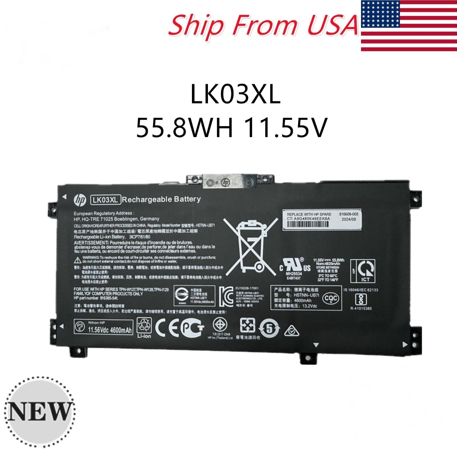 Genuine LK03XL Battery For HP ENVY X360 15-BP 15-CN 17-CE 17-BW 17-AE L09281-855