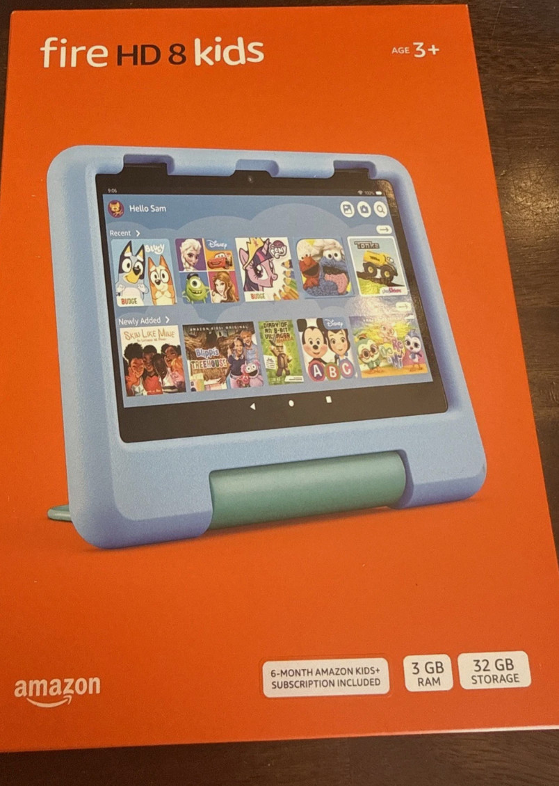 NEW SEALED Amazon Fire HD 8 Kids Tablet 32GB Blue Wi-Fi NIB