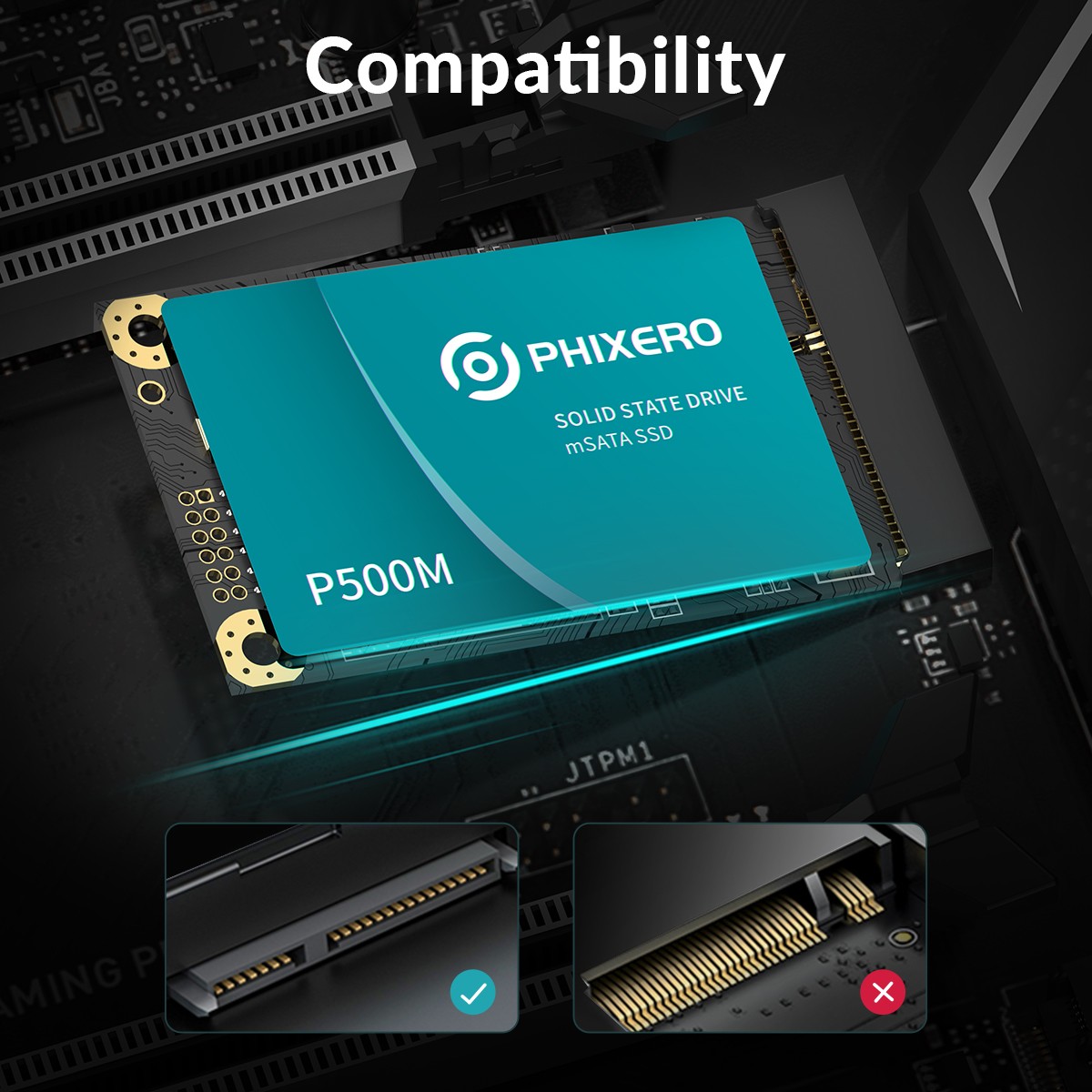 PHIXERO SATA III SSD Internal Solid State Drive 6Gbps 3D NAND 500MB/S For Laptop