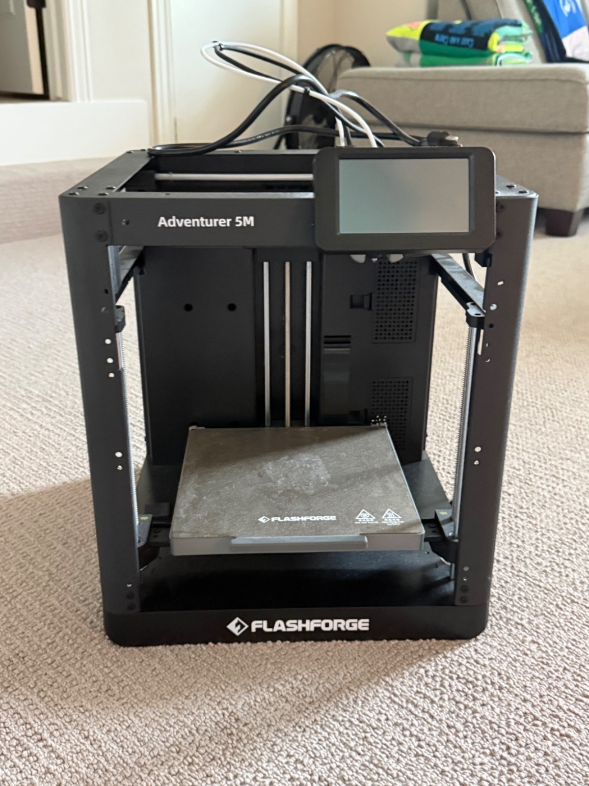 flashforge adventurer 5M 3d printer, fully auto leveling, 600 mm/sec