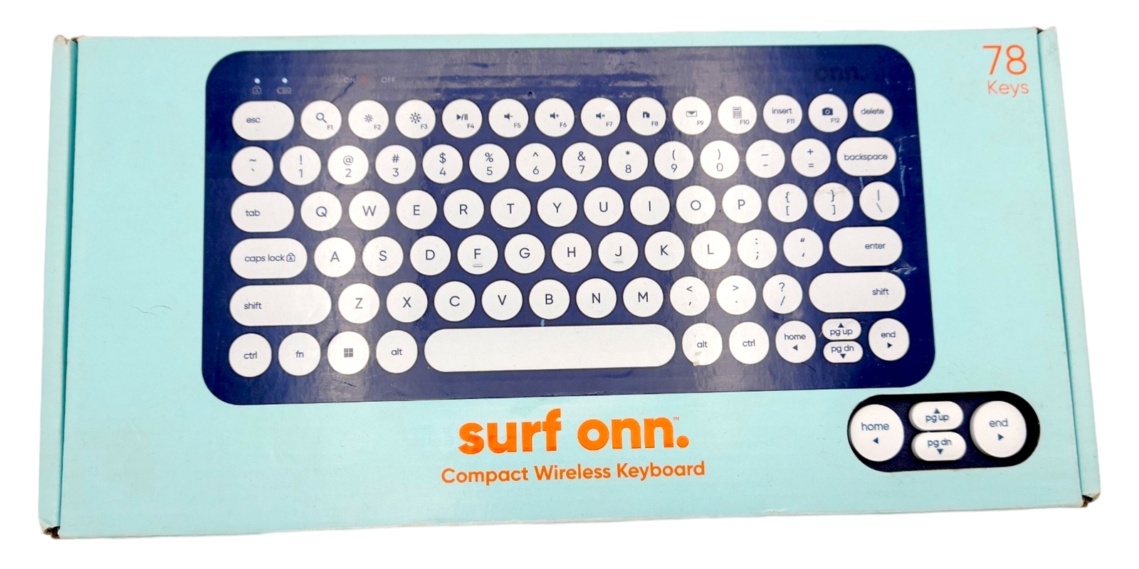 Blue Compact Portable Wireless Keyboard English 78 Keys Qwerty No Nano Receiver