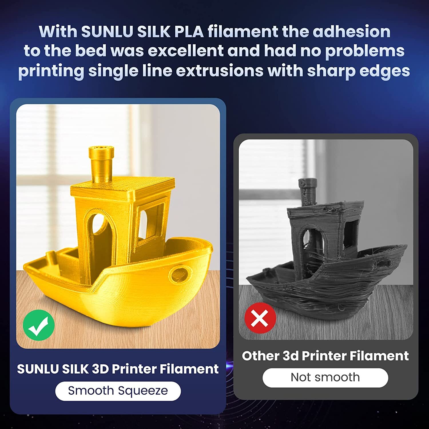 SUNLU PLA+ PLA ABS PETG 3D Printer Filament 1KG/0.25KG 1.75mm Black No-Knot