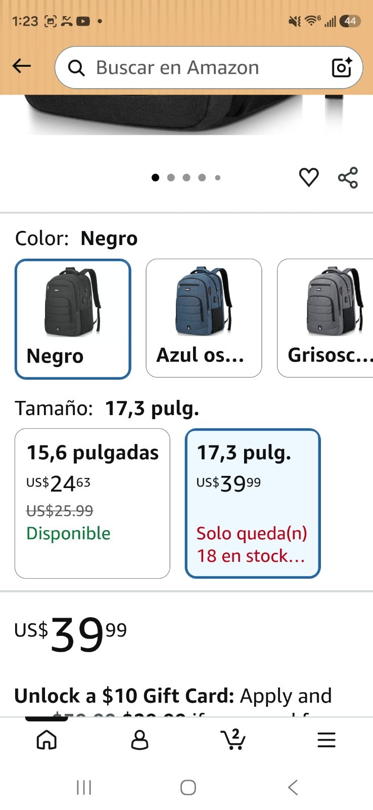 Lapsouno Black Polyester Laptop Backpack Fits 17 in Laptop, Built-In USB Port