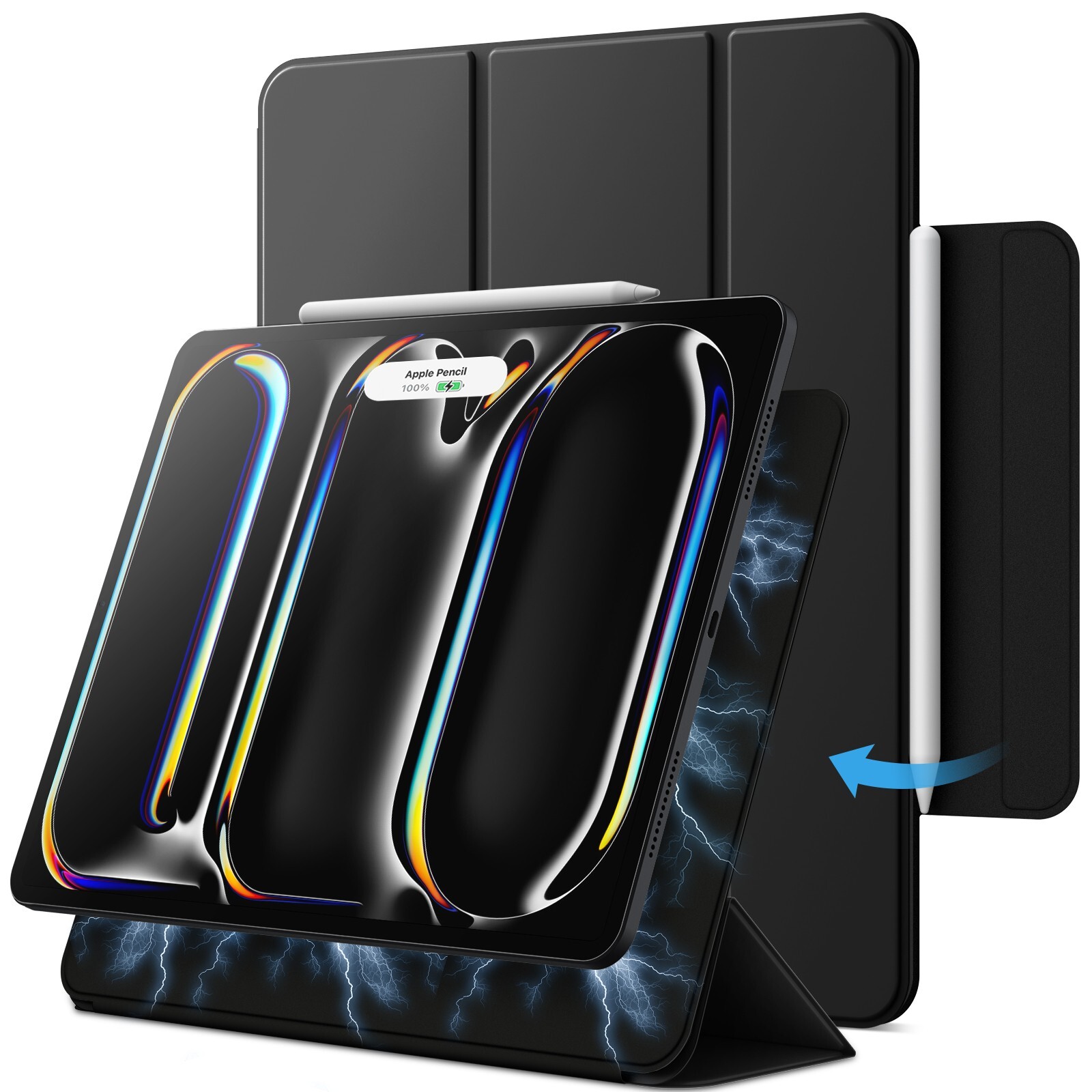 Magnetic Case for iPad Pro 13-Inch M4 (2024), Support Pencil Pro/Pencil (USB-C)