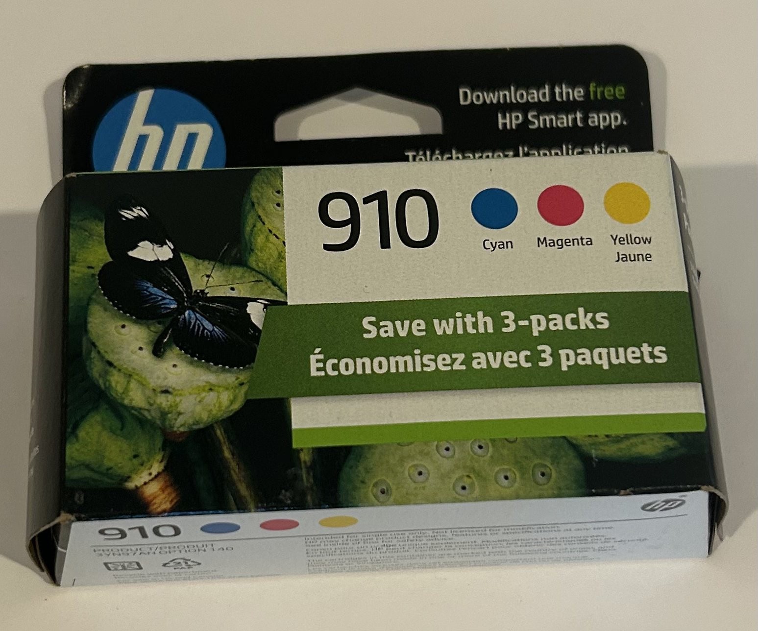 Original HP 910 3 Pack Cyan Magenta Yellow Ink Cartridges Exp July 2025