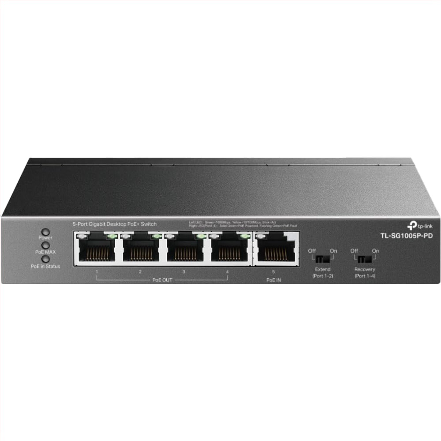 Advanced 5-Port Gigabit Switch with PoE++ Input & Extended Range Functionality