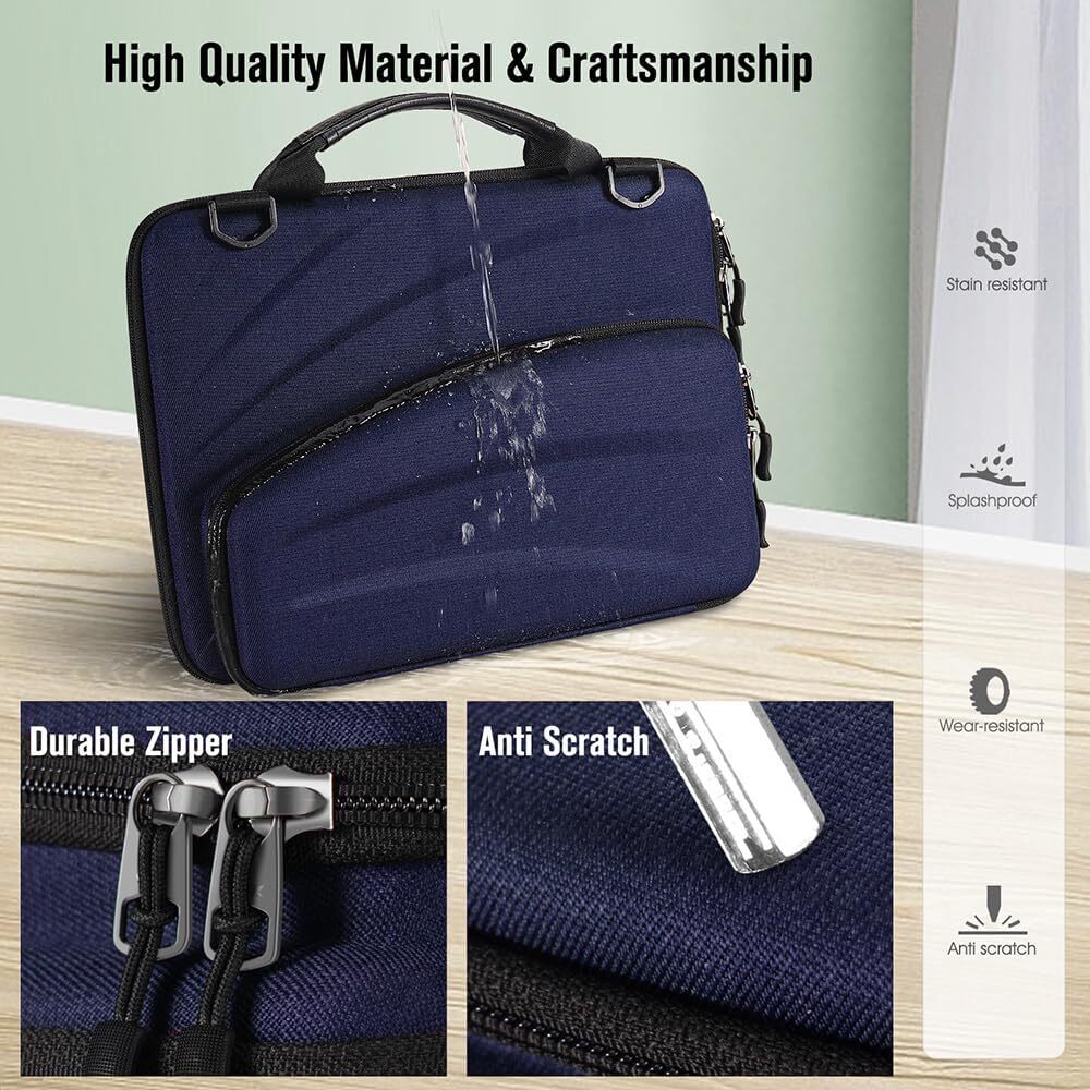 11.6 Inch Chromebook Sleeve Case Briefcase Shoulder Bag with Accessory Pouch