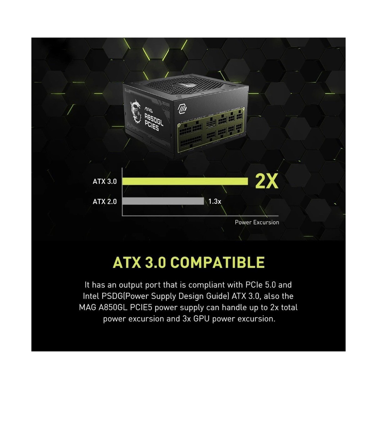 MSI MAG A850GL PCIE5, Fully Modular Compact Gaming 850W Power Supply – FREE SHIP