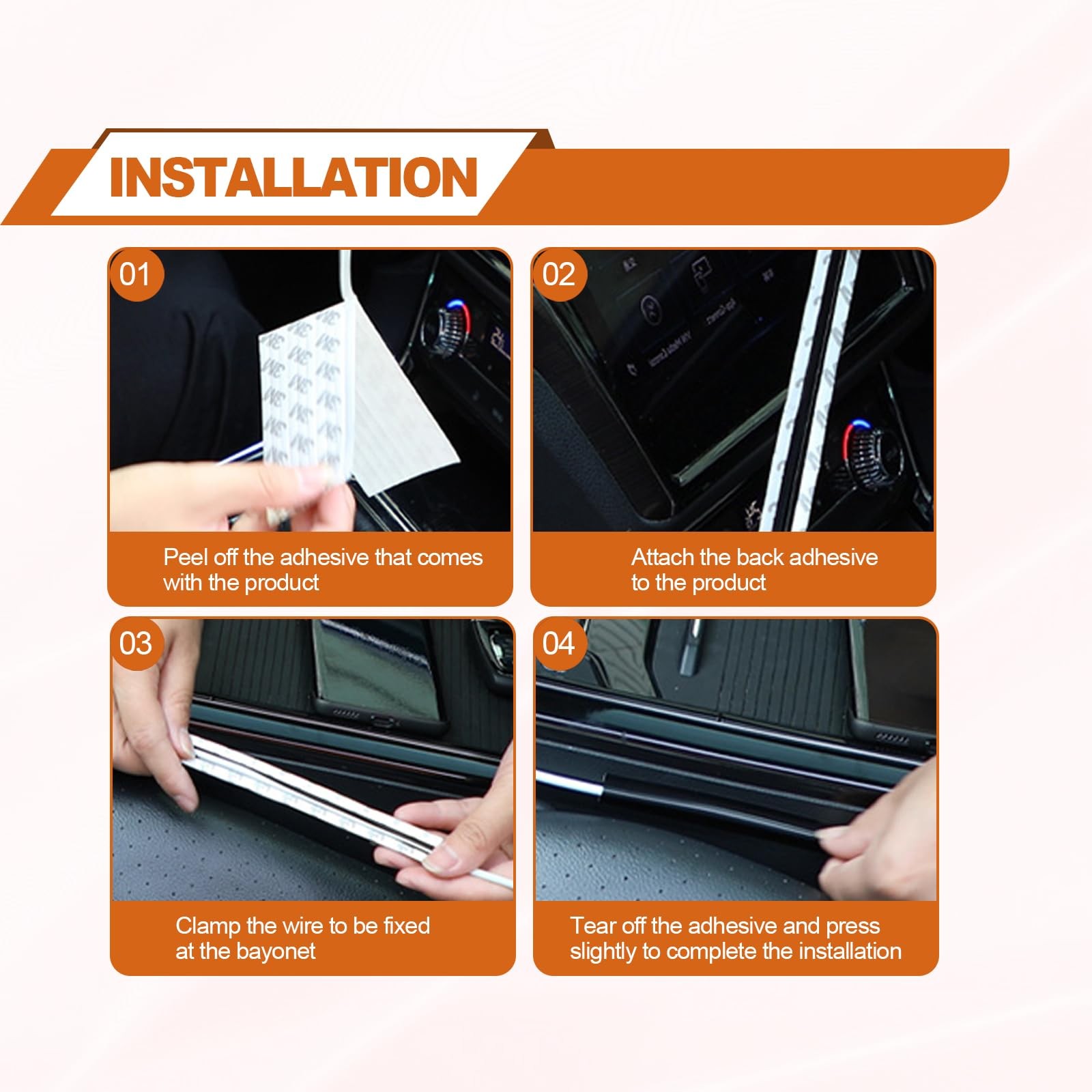 4PCS Car Concealed Wire Cover – PVC Auto Split Sleeving Wire Cord Organizer -…