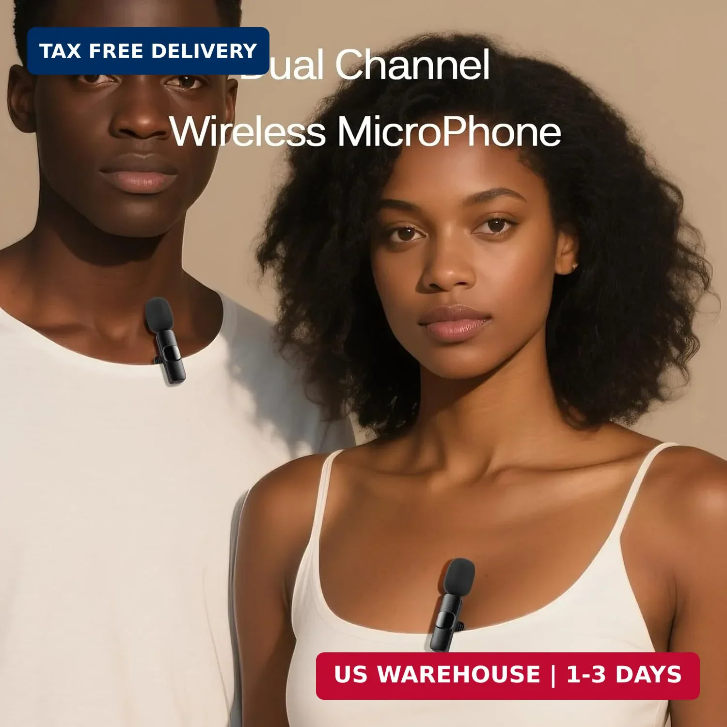 Professional Wireless Lavalier Lapel Microphone for iPhone, iPad, Mini Video Rec
