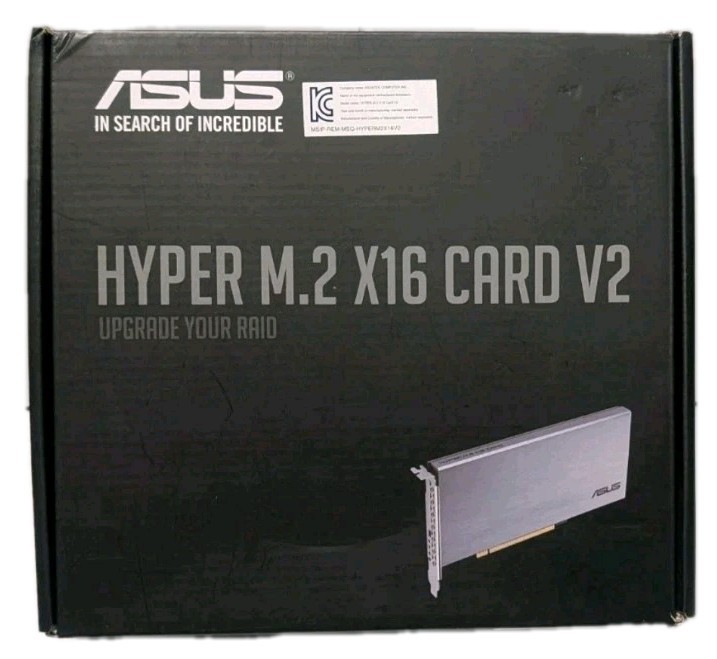 ASUS Hyper M.2 x16 NVMe Expansion Card PCIe 3.0 RAID Support for Intel AMD
