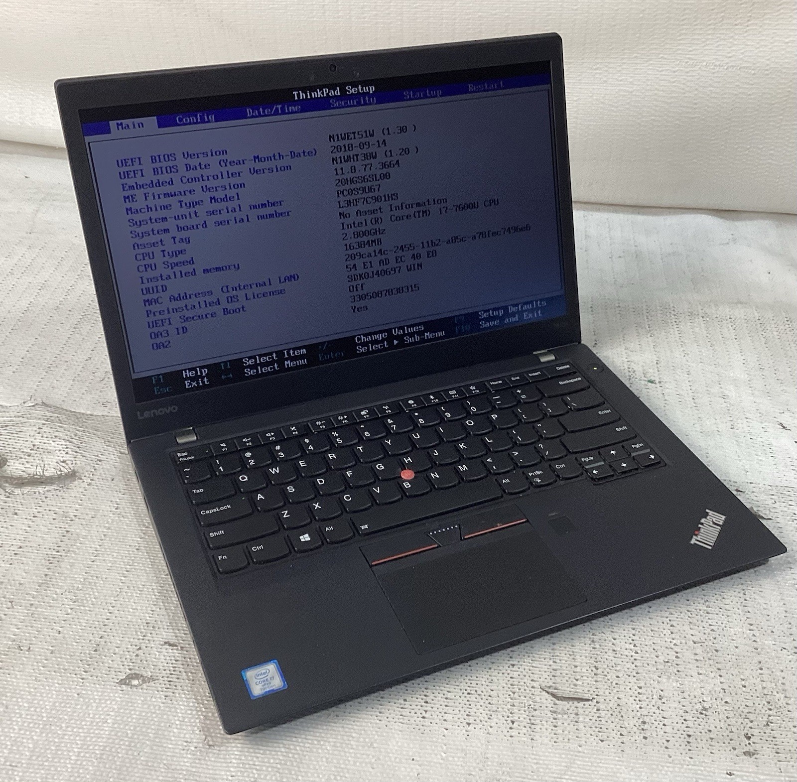 Lenovo Thinkpad T470s Core i7-7600U @ 2.80GHz 16GB RAM NO SSD