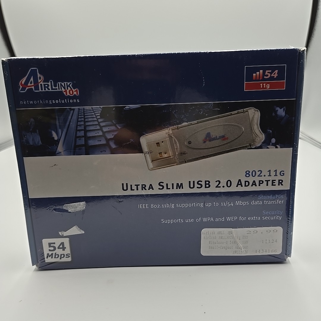 Ultra Slim USB 2.0 Adapter. 54Mbps 300MHz Processor Or Better. New