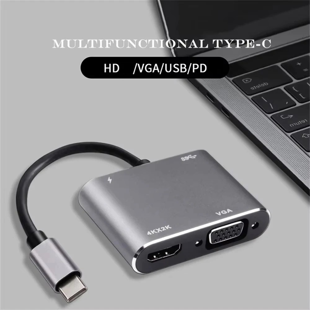 Type C USB 3.1 to USB-C 4K HDMI USB 3.0 Adapter Cable 3 in 1 Hub For Macbook Pro