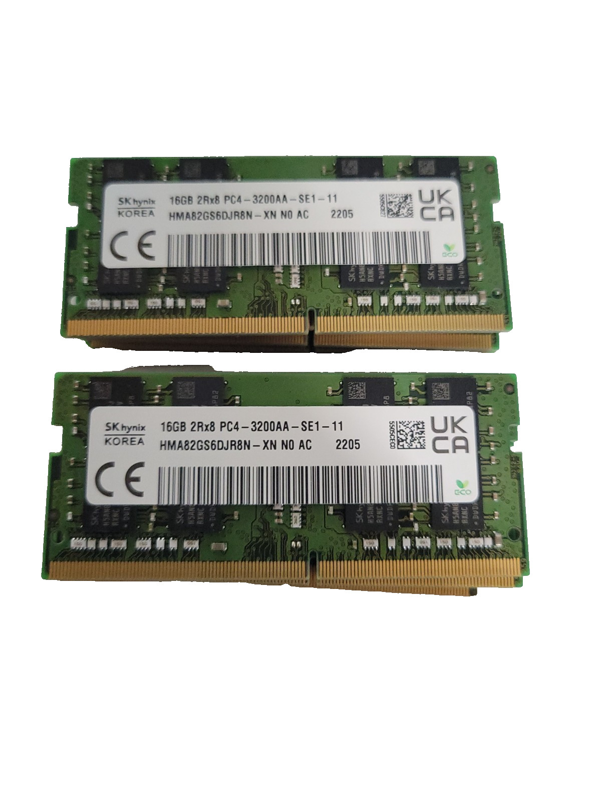 LOT OF 10 – SK hynix 16GB DDR4 3200AA HMA82GS6DJR8N-XN 2Rx8 PC Laptop Memory RAM