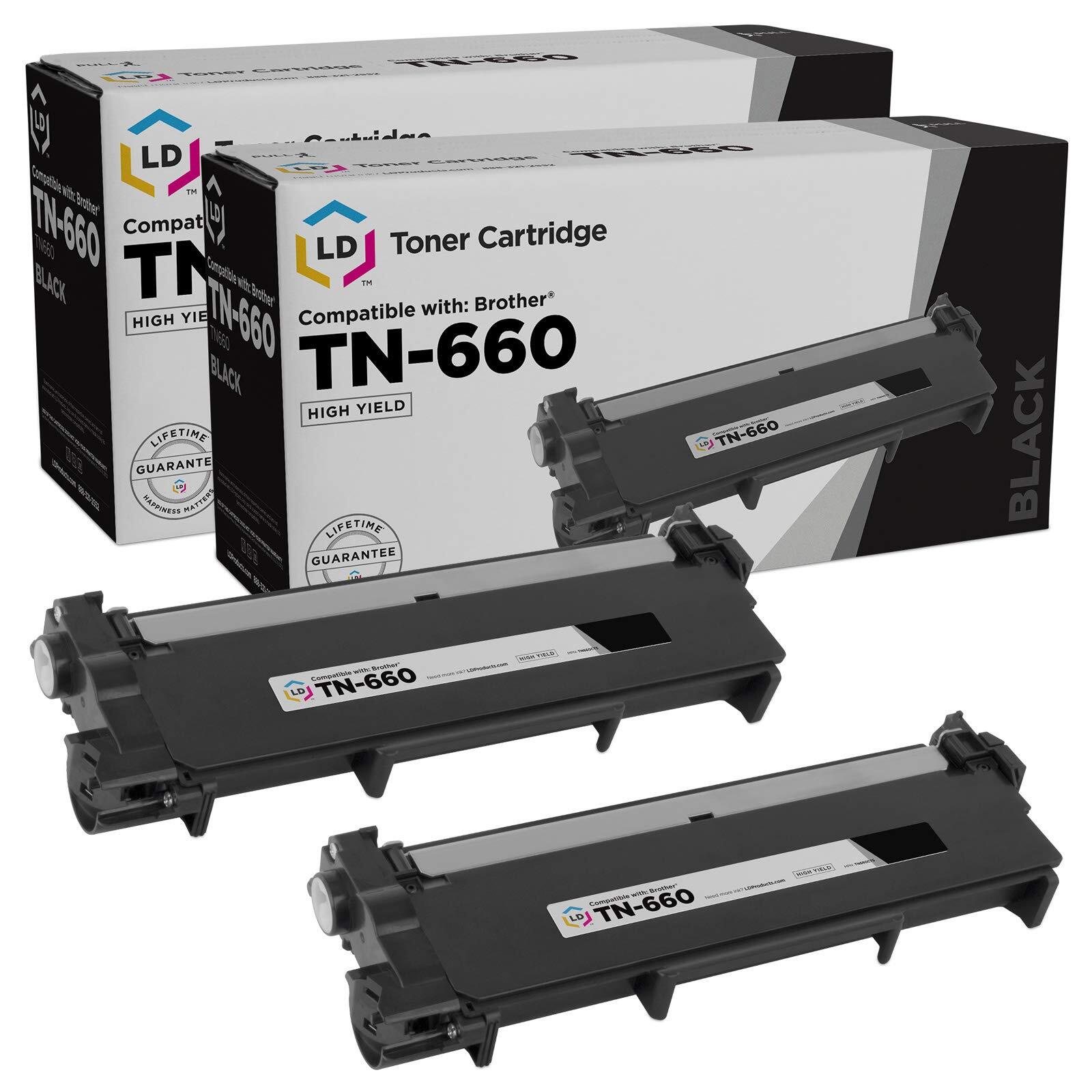 LD 2pk Comp Black Laser Cartridge for Brother Toner TN660 L2700DW MFC-2705DW