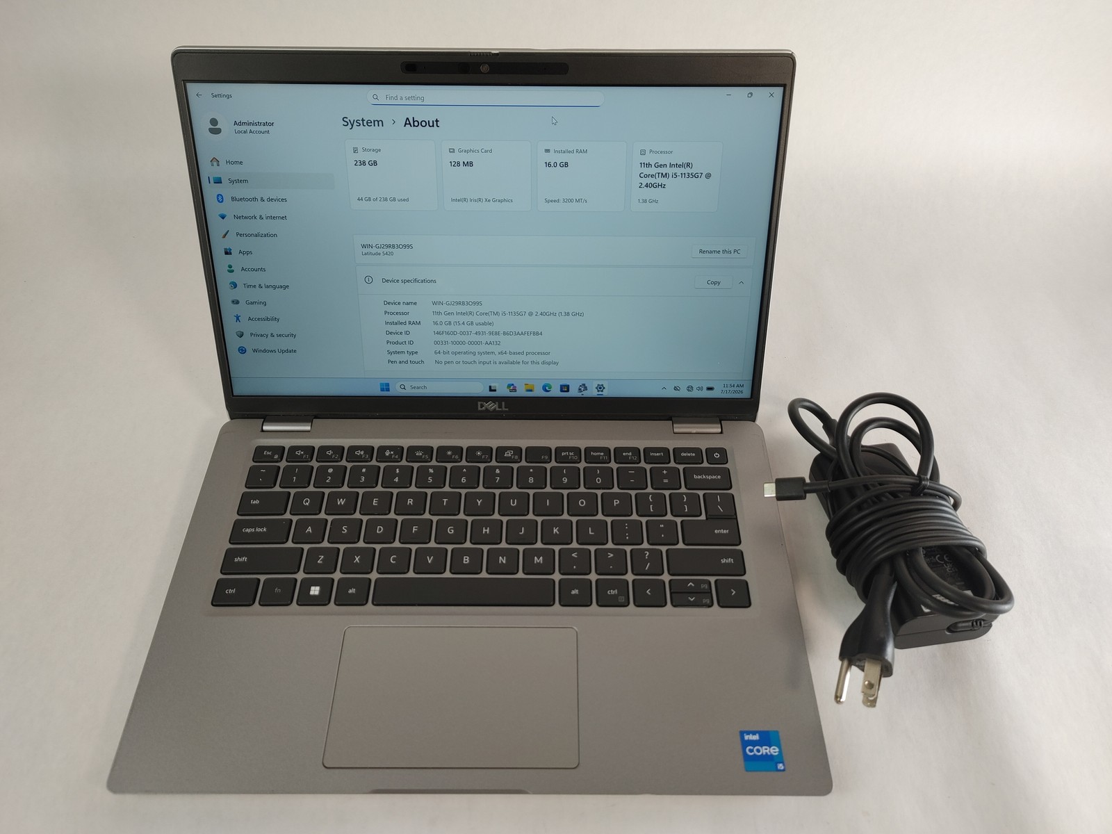 Dell Latitude 5420 Core i5-1135G7 2.40 GHz 16 GB DDR4 256 GB M.2 Windows 11 Pro
