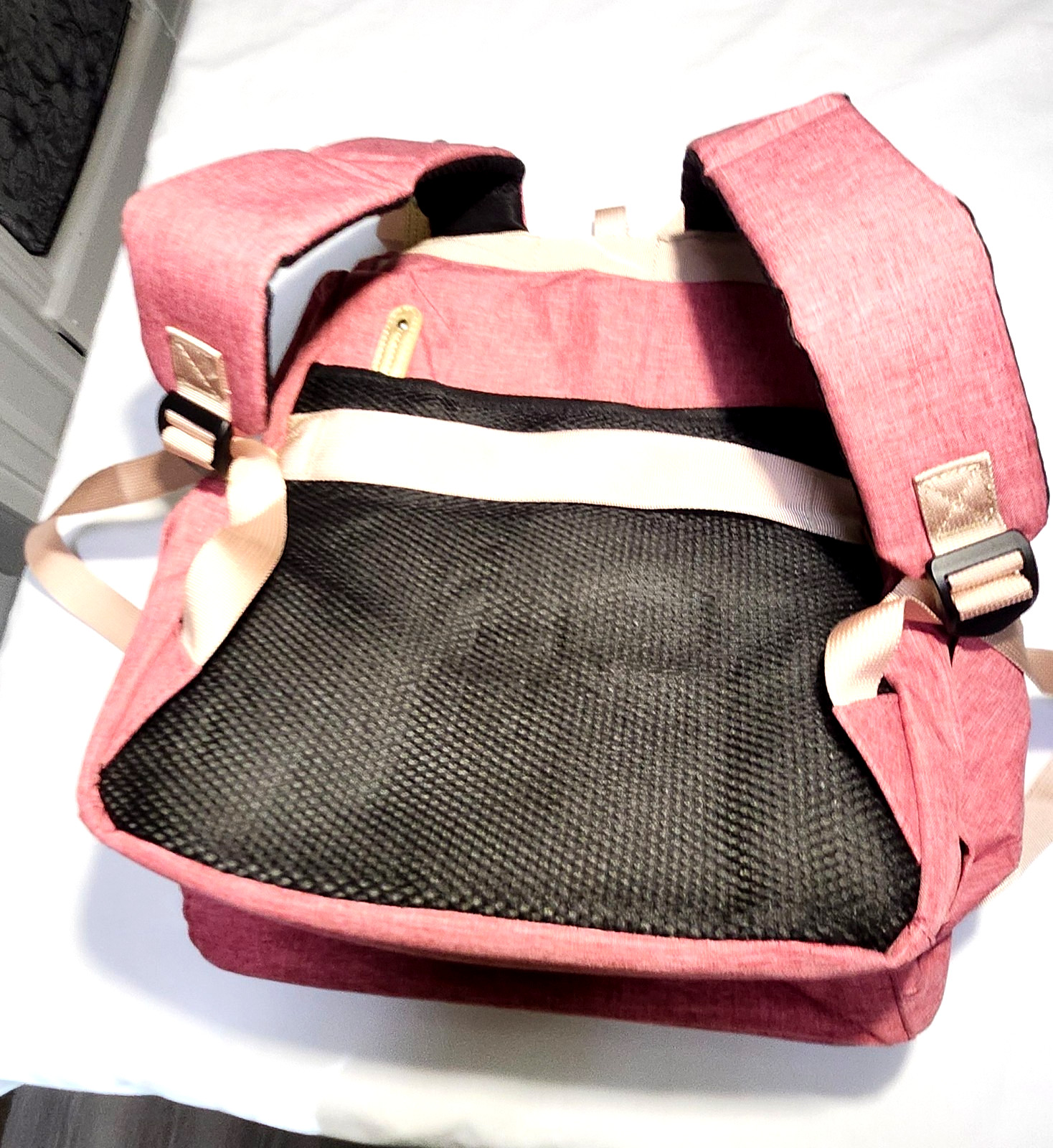 NEW Women’s Laptop Backpack 15.6″ Travel Bag USB Port Pink Gold TSA