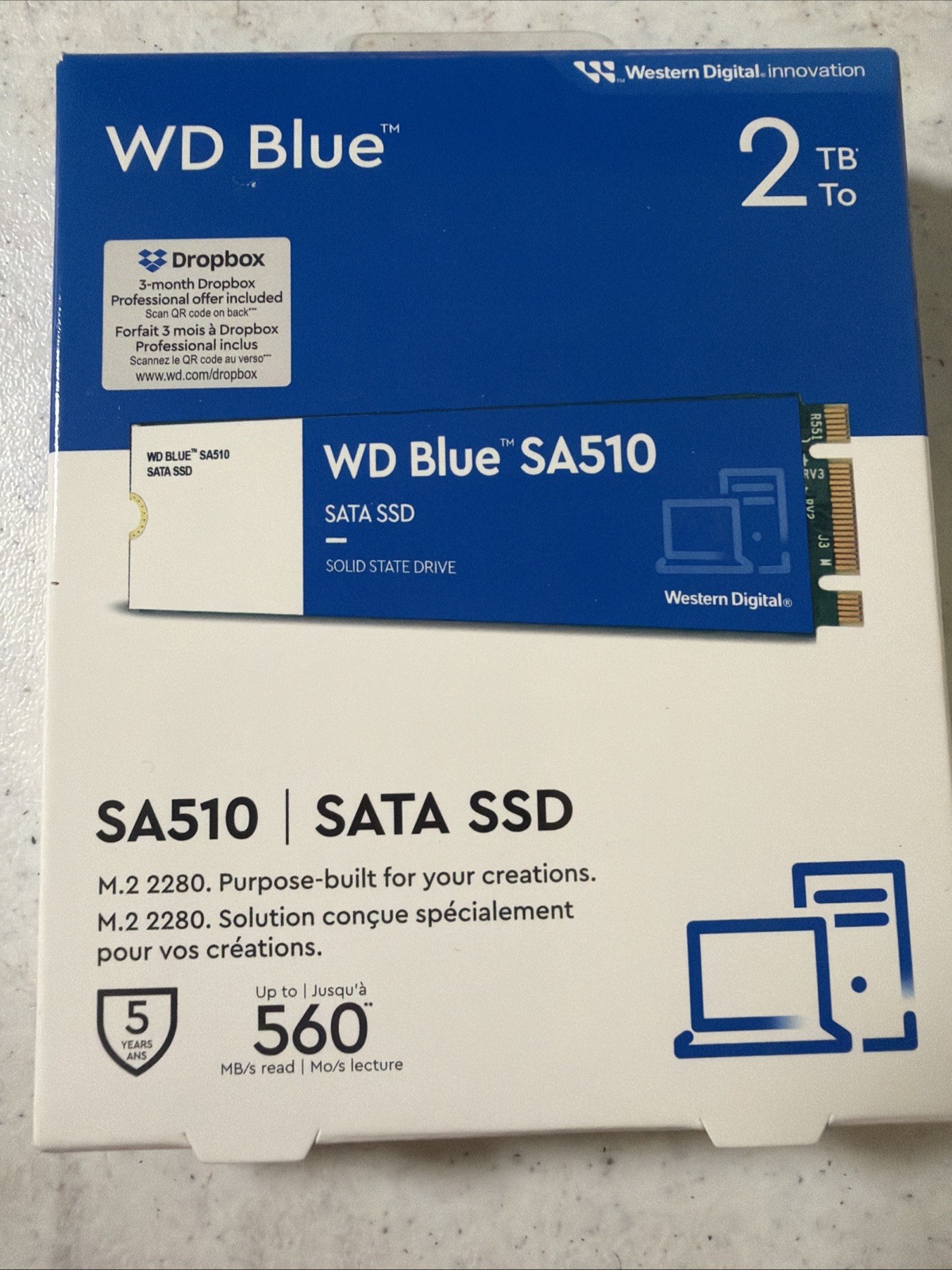 WD Blue 2TB M.2 2280 SATA 6 Gb/s SSD
