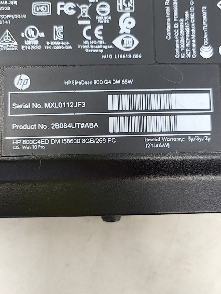 HP ELITEDESK 800 G4 DM 65W 2B084UT-ABA Mini Desktop Barebones SEE NOTES