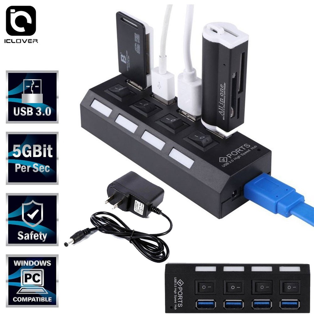 For PS4/Slim/Pro Hub 4-Port USB 3.0 High Speed Extension Charger Adapter Switch