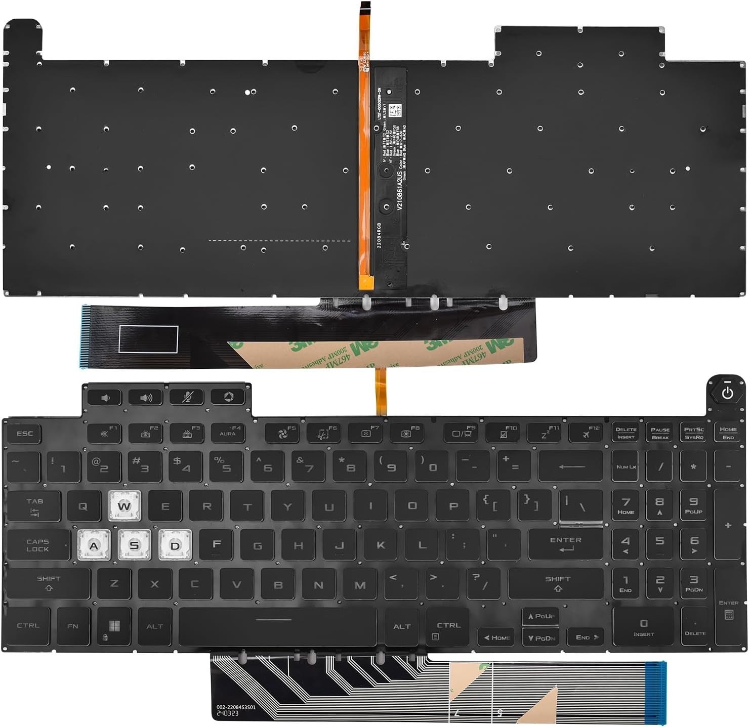 Backlit Keyboard Per-Key RGB Black Frame US English Layout