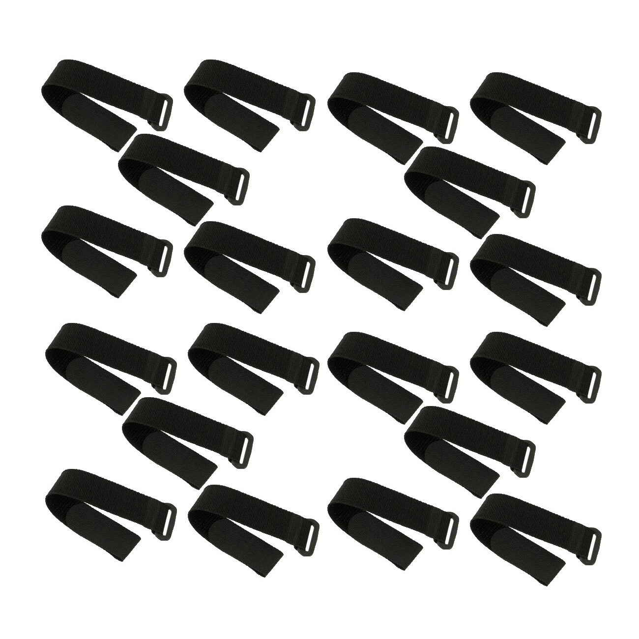 Bulk Pack 20 Reusable Fastening Cable Straps with Buckle Width 3/4″ Length 10″