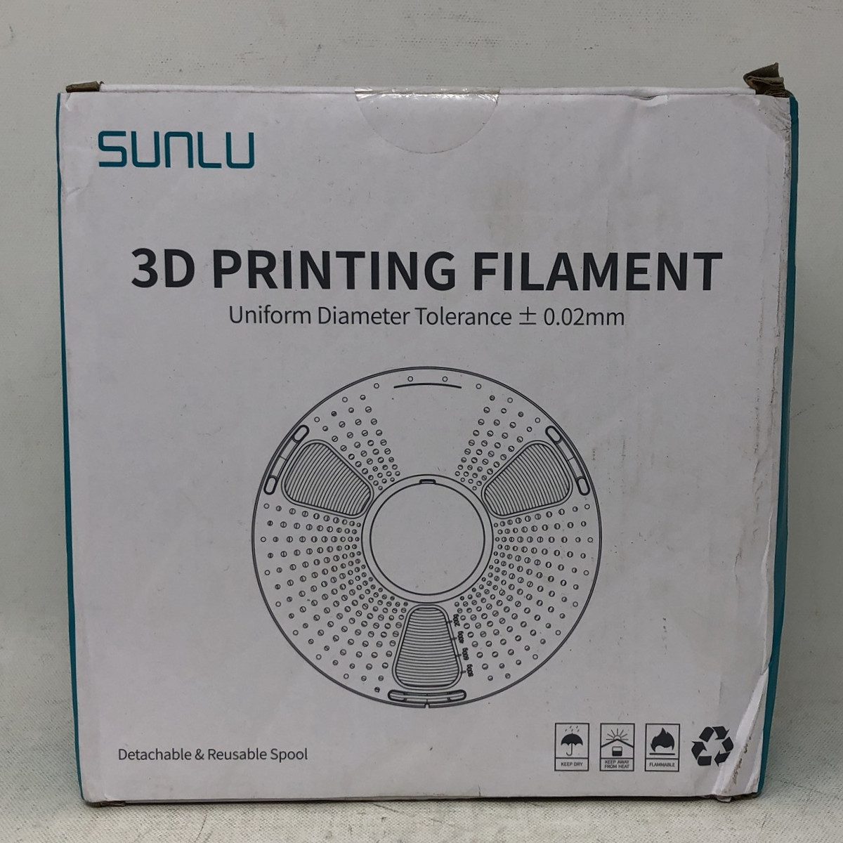 SUNLU 3D Printing Filament Uniform Diameter Spool + 0.02mm/ 1kg PLA Matte BLK