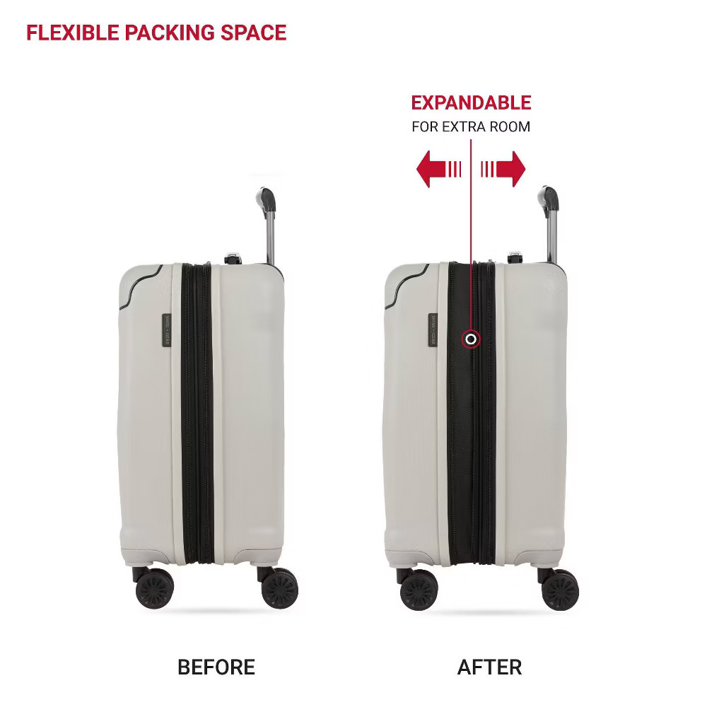 SWISSGEAR Cascade Hardside Carry On Spinner Suitcase – Sustained Gray: