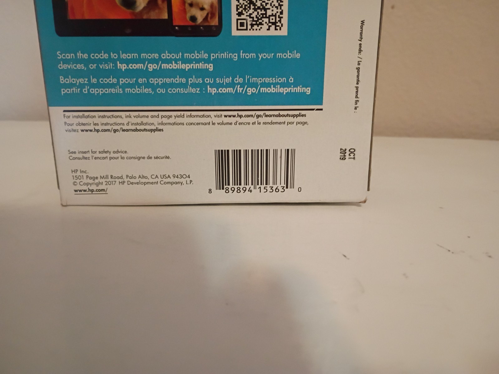 HP Genuine 62 Black/Tri-Color Ink Cartridges Ne Sealed – Exp Oct 2019
