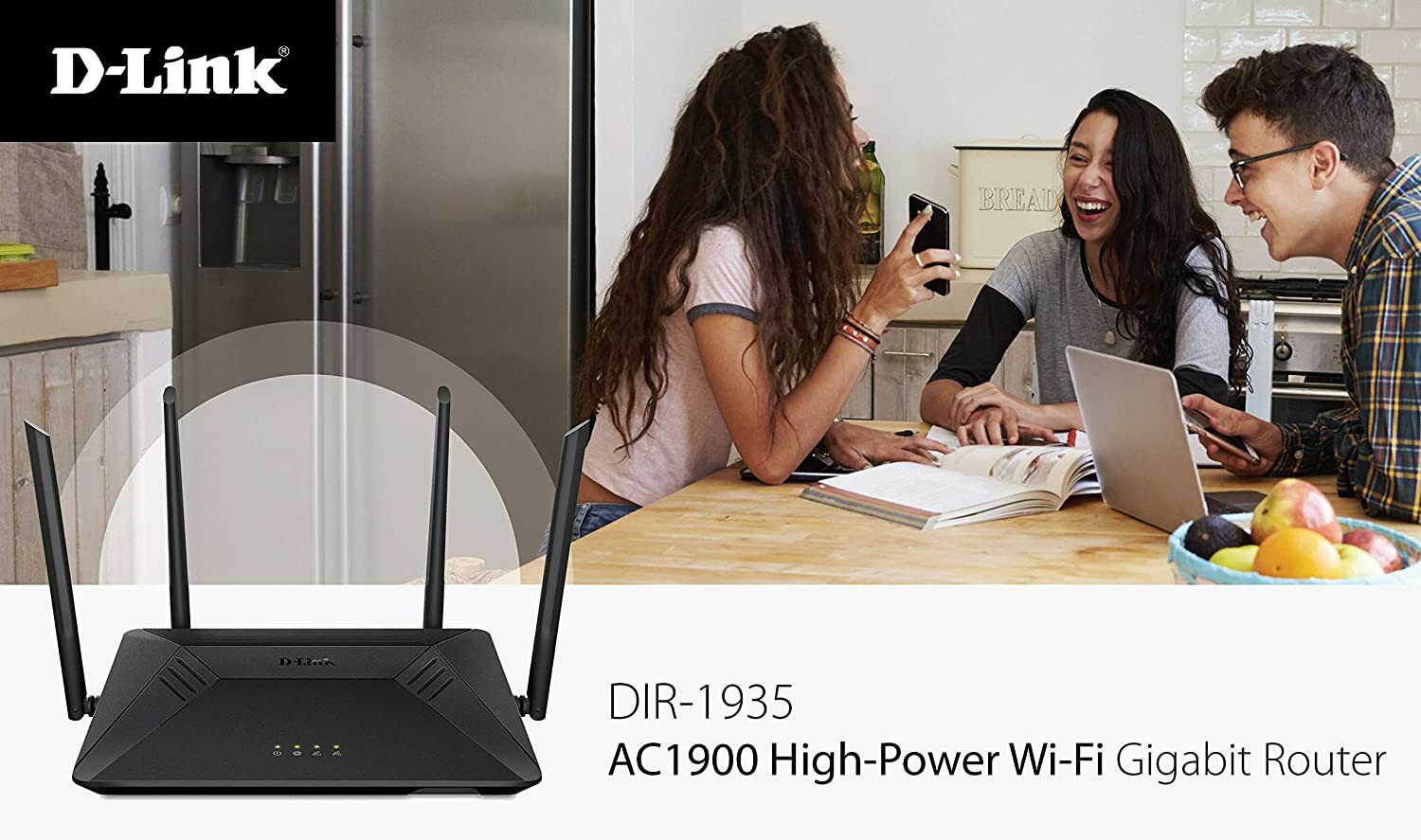 D-Link AC1900 Dual-Band High-Power MU-MIMO Wi-Fi Gigabit Router, SmartConnet