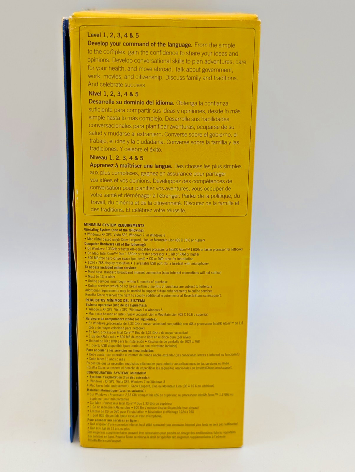 ROSETTA STONE SPANISH Latin America Complete Level 1-5 Box Set Version 4 CD Mac