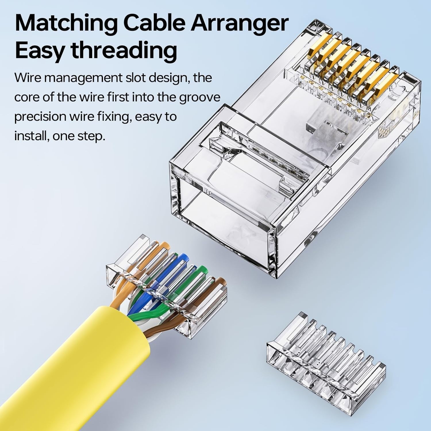 50Pcs Cat6 RJ45 Connectors 2-Piece RJ45 Pass Through UTP 8P8C Ethernet Connector